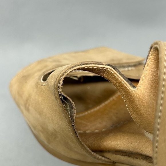 Beautifeel Tan Suede Wedge Slingback Square Toe Comfort Sandals Size EU 37/US 6 - Picture 15 of 16